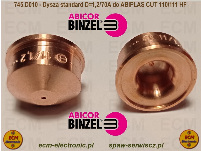 Dysza plazmowa D=1,2/70A, 745.D010 do ABIPLAS CUT-110/111 HF